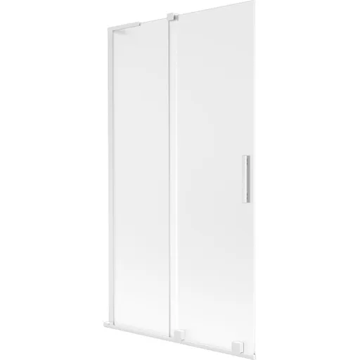 MEXEN/S Velar L dvoukřídlá posuvná vanová zástěna 100 x 150, dekor, bílá 896-100-003-31-20