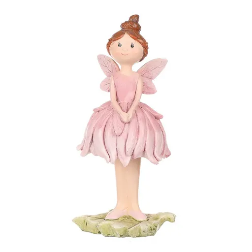 Dekorace kopretinová víla růžová, 9 x 21 x 9 cm, polyresin