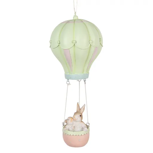 Závěsná dekorace králíci v balónu - Ø 14*34 cm 6PR5474