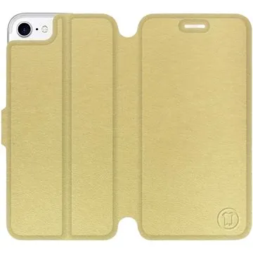 Flip pouzdro na mobil Apple iPhone 8 v provedení  Gold&Gray s šedým vnitřkem (5903226012862)