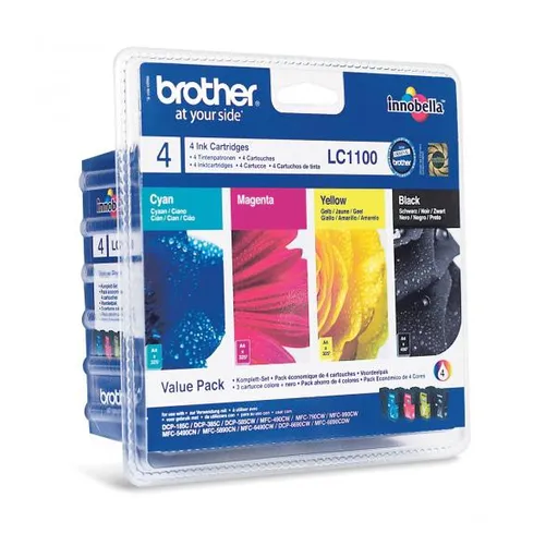 BROTHER LC-1100 - originální cartridge, černá + barevná, 1x9ml/3x5ml