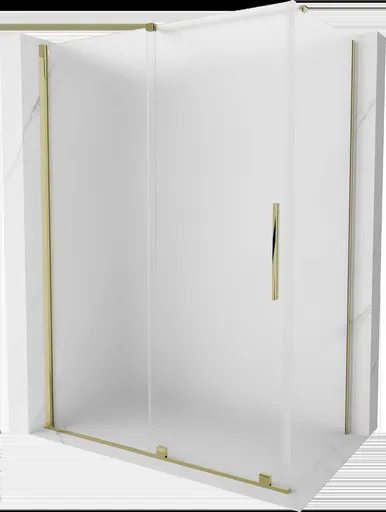 MEXEN/S Velar sprchový kout, posuvné dveře 130 x 70, dekor, zlato 871-130-070-31-50