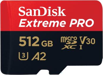 Memóriakártya SanDisk microSDXC 512 GB Extreme PRO + Rescue PRO Deluxe + SD adapter