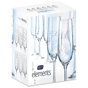 Crystalex sklenice na šampaňské 190ml 6ks ELEMENTS (129337)