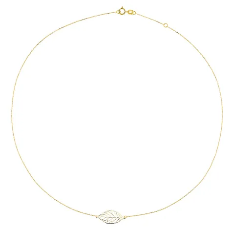 Cutie Jewellery Něžný náhrdelník ze žlutého zlata Lístek Z0130-40-X-1