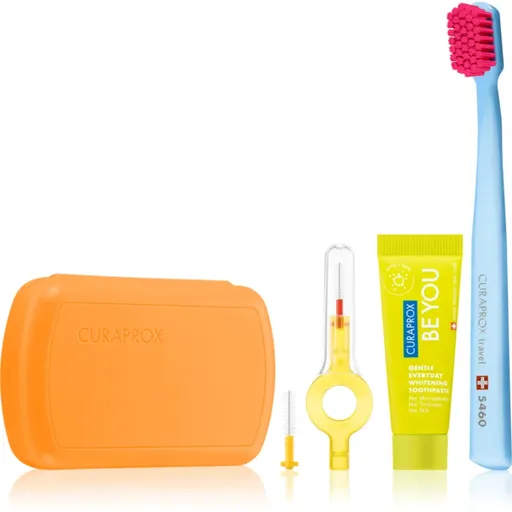 Curaprox Travel Set cestovní set na zuby, jazyk a dásně Orange