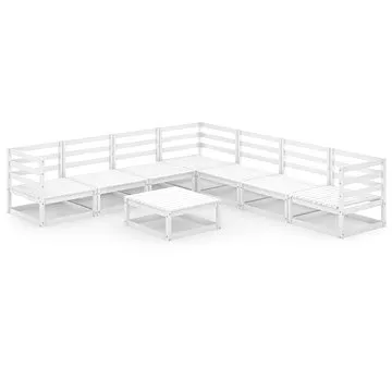 8dílná zahradní sedací souprava bílá masivní borovice, 3075830 (3075830)