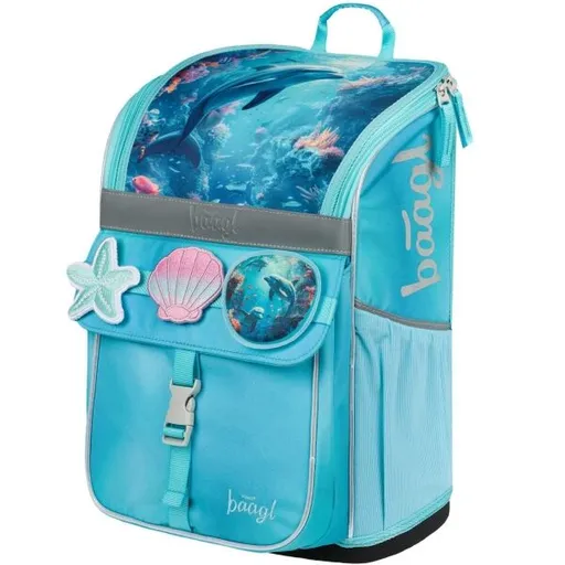 BAAGL ZIPPY DELFÍN Školní aktovka, světle modrá, velikost