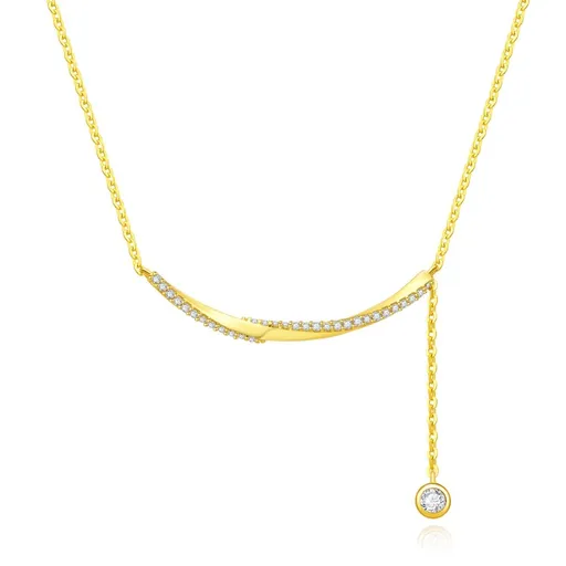 MOISS Elegantní pozlacený náhrdelník se zirkony ETERNITY N0000881