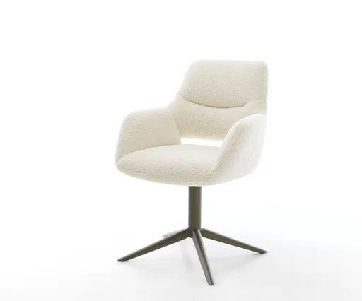 Jídelní židle Yago-Flex s područkami plyšový manšestr béžová