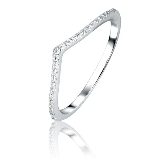 JVD Třpytivý stříbrný prsten se zirkony SVLR1266XK7BI 58 mm