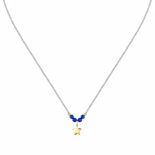 Morellato Krásný bicolor náhrdelník s modrým achátem Talismani SAIX22