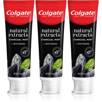 Colgate Natural Extracts Charcoal + White bělicí zubní pasta s aktivním uhlím 3 x 75 ml