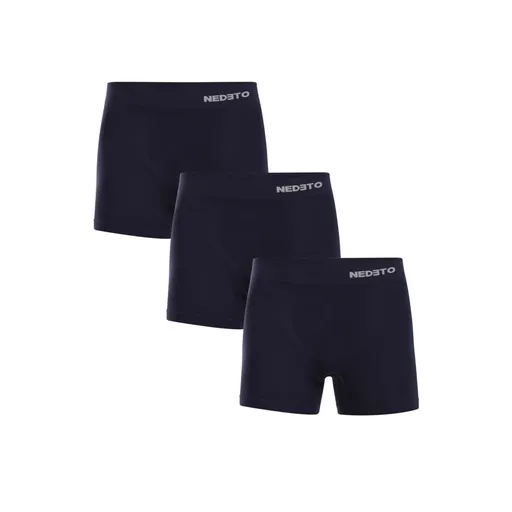 Nedeto 3PACK pánské boxerky bezešvé bambusové modré (3NDTB002S) M