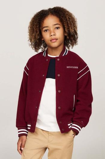 Dětská mikina Tommy Hilfiger vínová barva, KS0KS00603