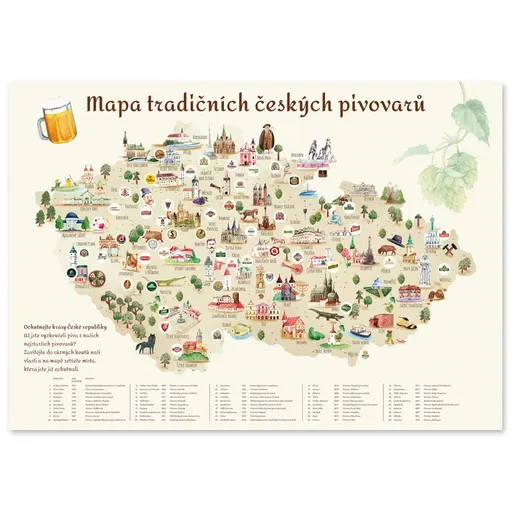 Pivní stírací mapa
