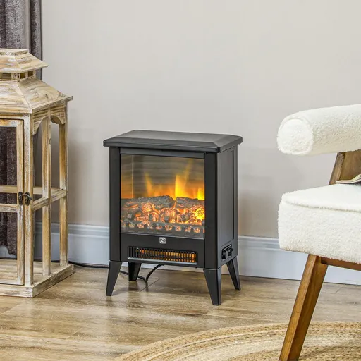 HOMCOM Elektrický krb, černý