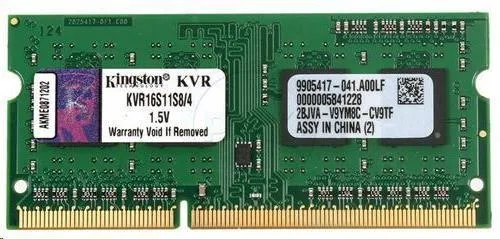 KINGSTON SODIMM DDR3 4GB 1600MT/s CL11 Non-ECC 1Rx8 VALUE RAM
