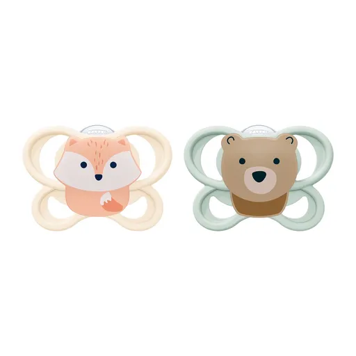 NUK Perfect Match Air Dudlík 0–2m box 2 ks fox/bear