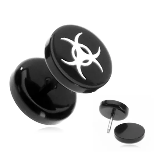 Akrylový fake piercing do ucha - motiv biologických zbraní