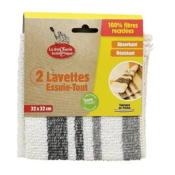 LA DROGUERIE ECOLOGIQUE By Ecodis sada univerzálních utěrek z recyklovaných vláken 2 ks (3760138836465)