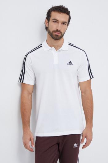 Bavlněné polo tričko adidas bílá barva, s aplikací, IC9312