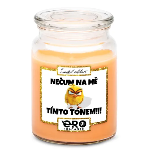 Svíčka Nečum na mě – kanár (Vůně svíčky: Tropické ovoce)
