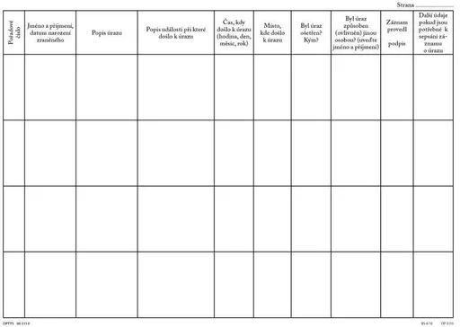 Tiskopis Kniha úrazů A4 100 stran OPTYS