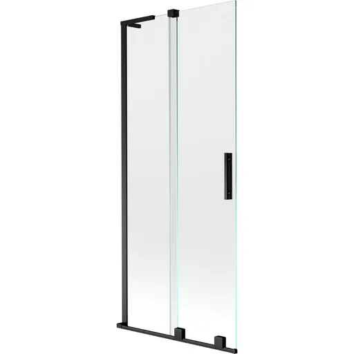 MEXEN/S Velar L dvoukřídlá posuvná vanová zástěna 80 x 150, transparent, černá 896-080-003-01-70