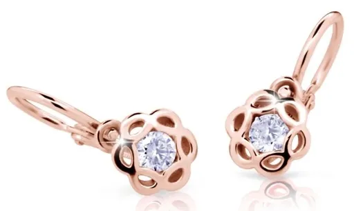 Cutie Diamonds Půvabné dětské náušnice z růžového zlata s brilianty DC2179-10-10-X-4