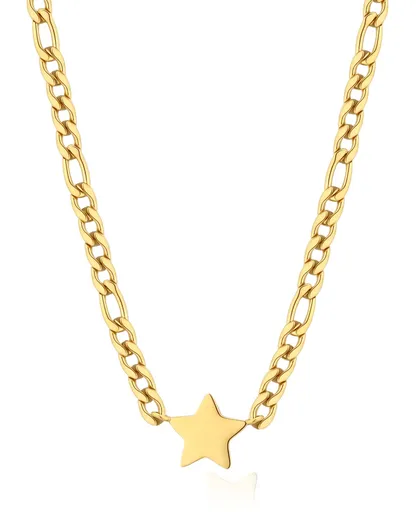 S'Agapõ Slušivý pozlacený náhrdelník Hvězda My love SYL02