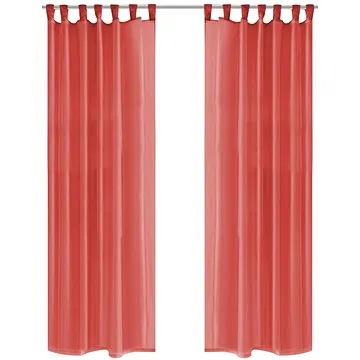Voálové závěsy, 2 ks, 140x175 cm, červená (132251)