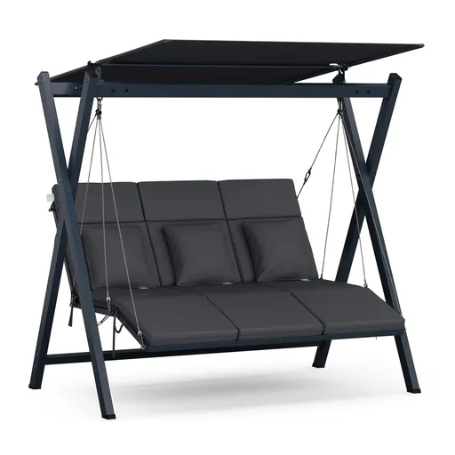 Blumfeldt ZenGrove, hollywoodská houpačka, 3místná, individuálně nastavitelná, práškově lakovaná ocel, odolná proti povětrnostním vlivům