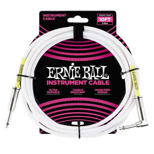 Ernie Ball 10' Classic Cable White
