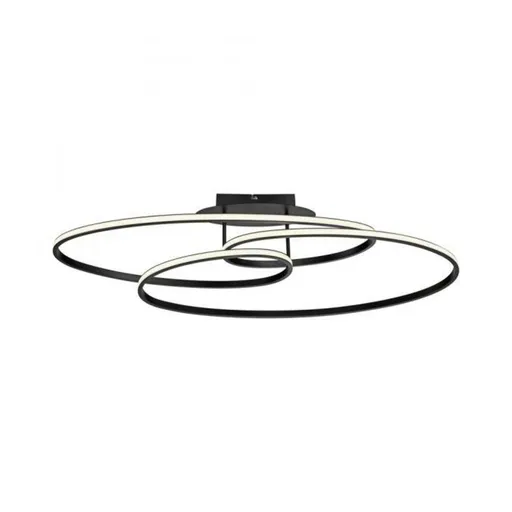 JUST LIGHT LED stropní svítidlo černé světelné kruhy do jídelny nebo obývacího pokoje 3000K LD 15321-18