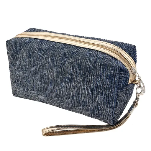 Modro zlatá toaletní taška - 18*10*9 cm MLTB0016BL