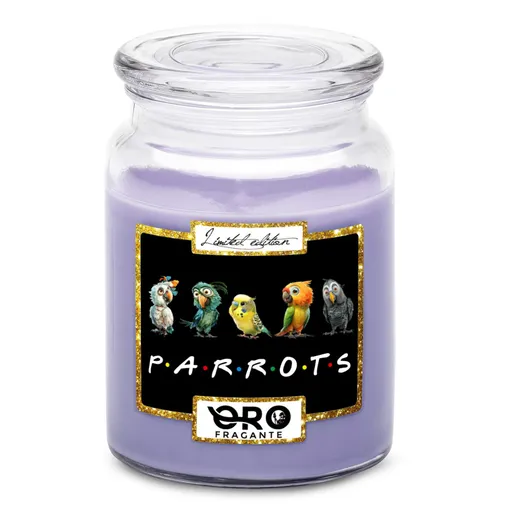 Svíčka Parrots (Vůně svíčky: Levandule)