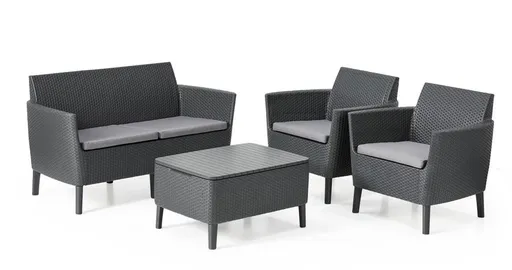 Allibert SALEMO 54579 Zahradní polyratanový set - grafit