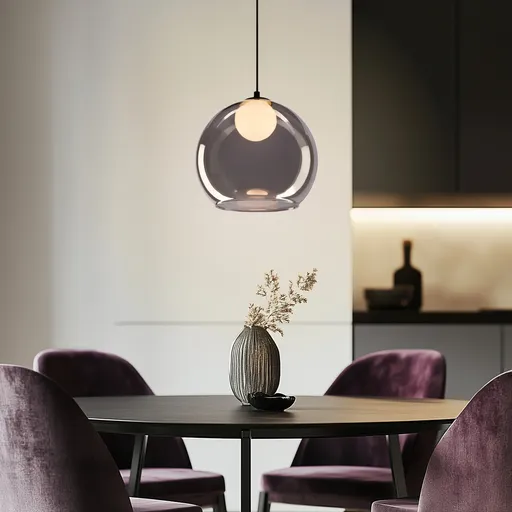 Stropní lampa Brin černá 1x15W G9 kouřová s bílým stínidlem