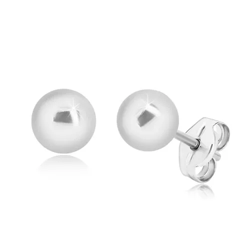 Náušnice ze stříbra 925 - kulička se zrcadlově lesklým povrchem, 6 mm