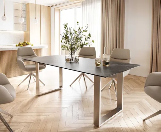 Jídelní stůl Edge 200x100 cm keramika Laminam® Noir Desir hnědá