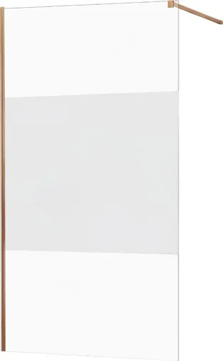 MEXEN/S KIOTO Sprchová zástěna WALK-IN 090x200 cm 8 mm, růžové zlato Transparent/matné sklo 800-090-101-60-35