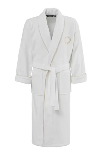 Pánský župan SEHZADE XXL Smetanová / zlatá výšivka