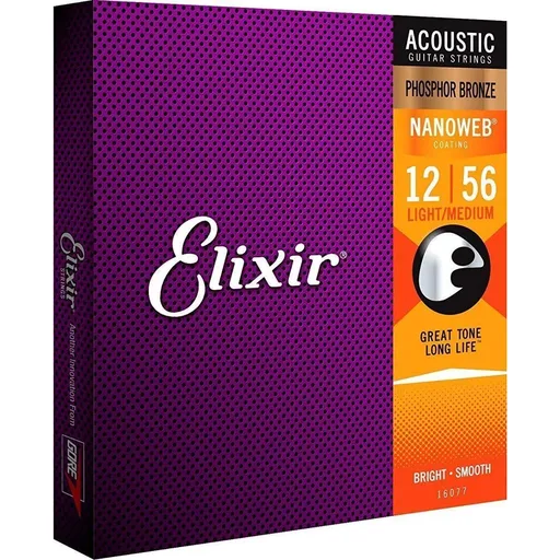 Elixir Acoustic Phosphor Bronze Nanoweb tvrdost 012/056