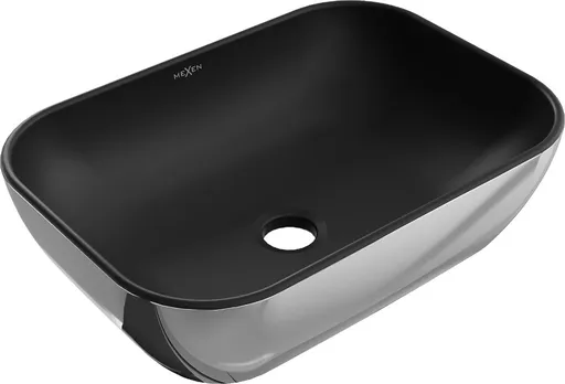 MEXEN Rita umyvadlo na desku 45 x 32, černá mat/stříbrná 21084574