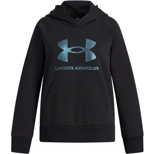 Under Armour RIVAL FLEECE SHIMMER Dívčí mikina, černá, velikost XL