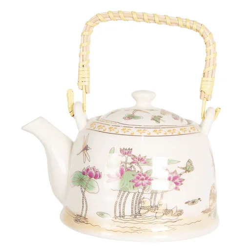 Konvice na čaj s motivem leknínů - 18*14*12 cm / 0,8L Clayre & Eef