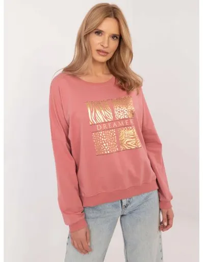 Špinavě růžová halenka se zvířecím potiskem