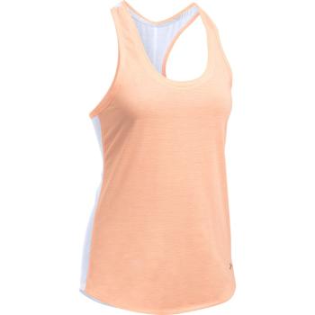 Dámské běžecké tílko Under Armour Threadborne Run Mesh Tank  True Gray Heather/Peach Orange/Reflective  S