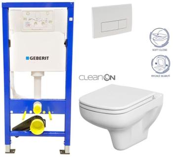 Geberit Duofix tlačítko DELTA51 BÍLÉ WC CERSANIT COLOUR + SEDÁTKO 458.103.00.1 51BI CN1